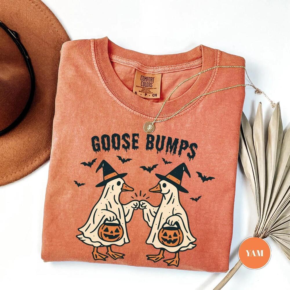 Goose Bumps T-Shirt, Halloween Spooky Attire, Silly Goose